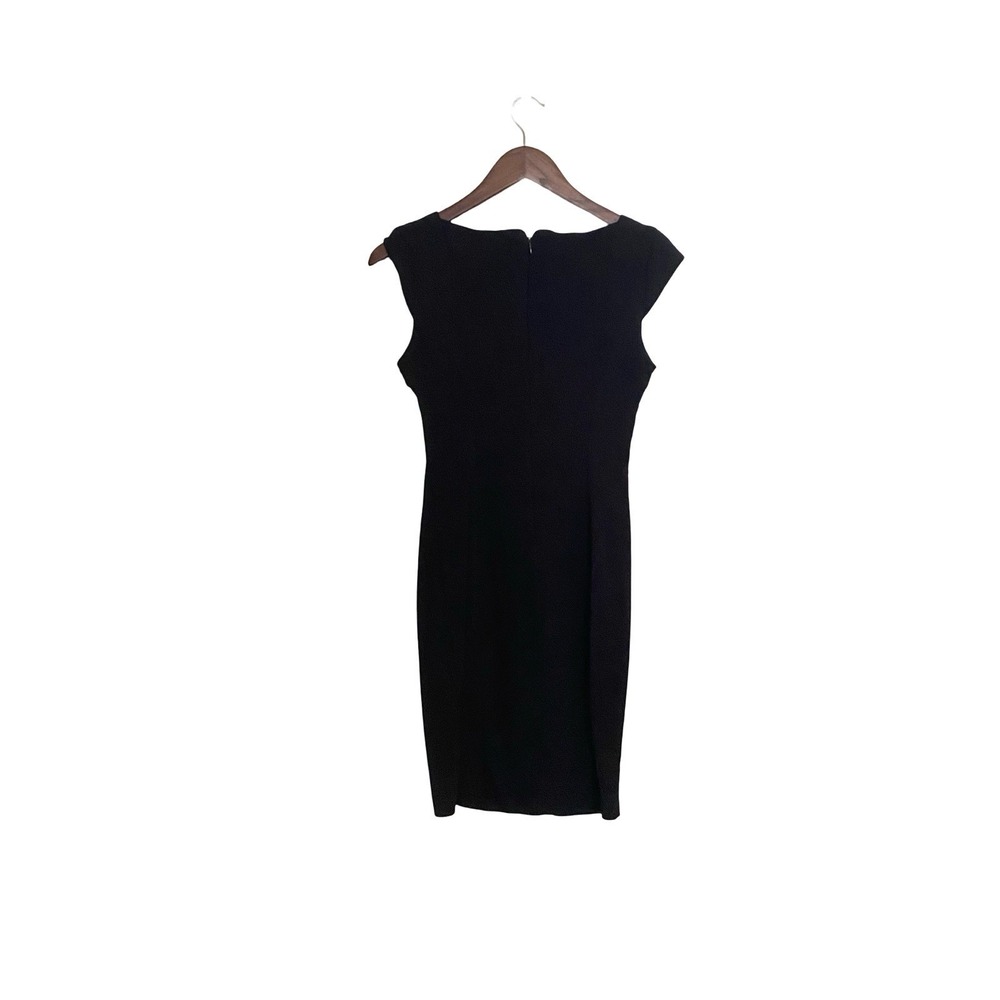 XOXO Black Sheath Dress Square Neck Cap Sleeve Knee Length Women 5/6 - Picture 2 of 10